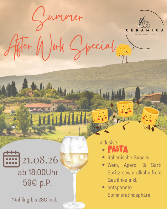 Summer After Work Special – Pasta, Keramik & Drinks